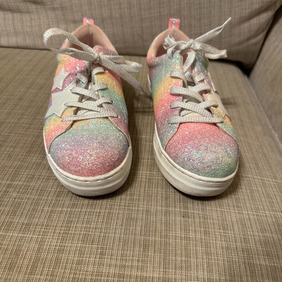 Wonder Nation Girls Pastel Rainbow Star Casual Low-Top Court Sneaker Size 6 - Picture 8 of 8